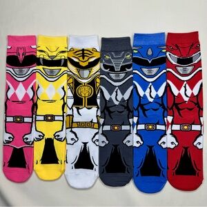 6 Pairs of Mighty Morphin Power Rangers 360 socks